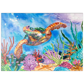 Darstellung des Puzzle Motivs Reef Rider – Aquarellkunst - Puzzleteile: 100