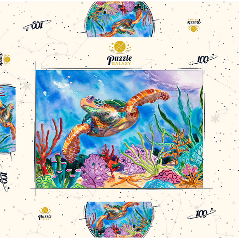 Reef Rider – Aquarellkunst 100 Puzzle Schachtel 3D Modell