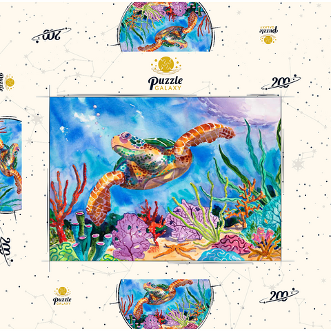 Reef Rider – Aquarellkunst 200 Puzzle Schachtel 3D Modell