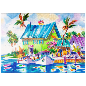 Darstellung des Puzzle Motivs Das Leben genießen – Aquarellkunst - Puzzleteile: 1000