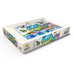 Darstellung des Puzzle Motivs Das Leben genießen – Aquarellkunst - Puzzleteile: 500