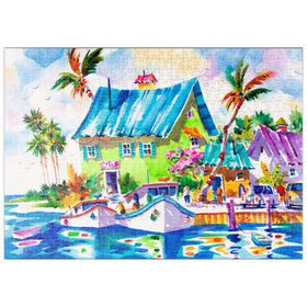 Darstellung des Puzzle Motivs Das Leben genießen – Aquarellkunst - Puzzleteile: 500