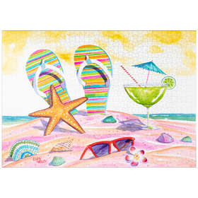 Darstellung des Puzzle Motivs 5 O'clock Somewhere – Aquarellkunst - Puzzleteile: 1000