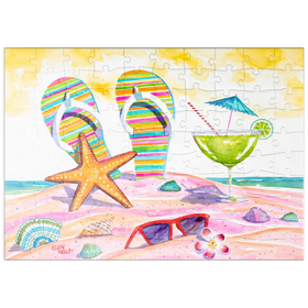 Darstellung des Puzzle Motivs 5 O'clock Somewhere – Aquarellkunst - Puzzleteile: 100