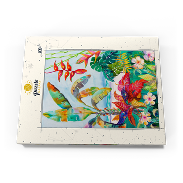 Florida-Laub – Aquarellkunst 100 Puzzle Schachtel Ansicht3