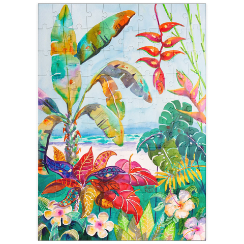 puzzleplate Florida-Laub – Aquarellkunst 100 Puzzle