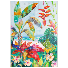 Darstellung des Puzzle Motivs Florida-Laub – Aquarellkunst - Puzzleteile: 100