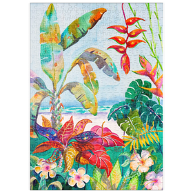 Darstellung des Puzzle-Motivs Florida-Laub – Aquarellkunst – Puzzleteile: 500
