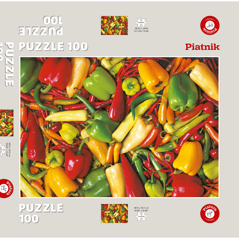 Darstellung des Puzzle Motivs Piatnik: Paprika Piatnik: Paprika 100 Puzzle Schachtel 3D Modell