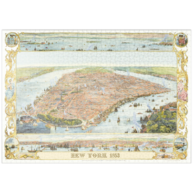 Darstellung des Puzzle Motivs Piatnik: Stadtplan New York, 1853 - Puzzleteile: 1000