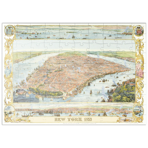 puzzleplate Piatnik: Stadtplan New York, 1853 100 Puzzle