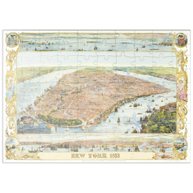Darstellung des Puzzle Motivs Piatnik: Stadtplan New York, 1853 - Puzzleteile: 100