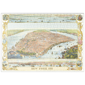 Darstellung des Puzzle Motivs Piatnik: Stadtplan New York, 1853 - Puzzleteile: 500
