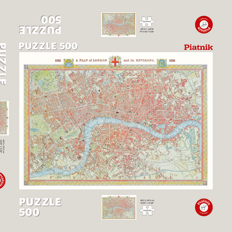 Piatnik: Stadtplan London, 1831 500 Puzzle Schachtel 3D Modell