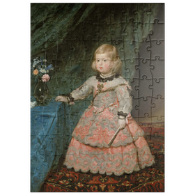 Darstellung des Puzzle Motivs Piatnik: Infantin Margarita Teresa in rosafarbenem Kleid, Diego Velázquez - Puzzleteile: 100