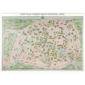 Darstellung des Puzzle Motivs Piatnik: Stadtplan Paris, 1910 - Puzzleteile: 1000