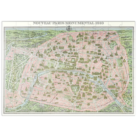 Darstellung des Puzzle Motivs Piatnik: Stadtplan Paris, 1910 - Puzzleteile: 100