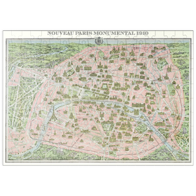 Darstellung des Puzzle Motivs Piatnik: Stadtplan Paris, 1910 - Puzzleteile: 200