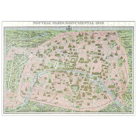 Darstellung des Puzzle Motivs Piatnik: Stadtplan Paris, 1910 - Puzzleteile: 500