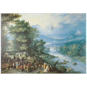 Darstellung des Puzzle Motivs Piatnik: Landschaft mit dem jungen Tobias - Puzzleteile: 1000