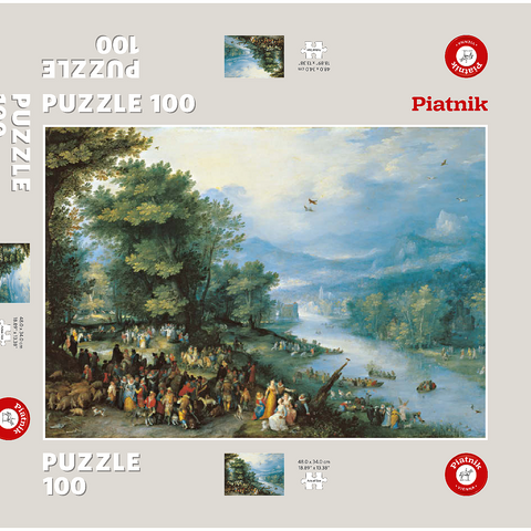 Piatnik: Landschaft mit dem jungen Tobias 100 Puzzle Schachtel 3D Modell