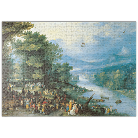 Darstellung des Puzzle Motivs Piatnik: Landschaft mit dem jungen Tobias - Puzzleteile: 500