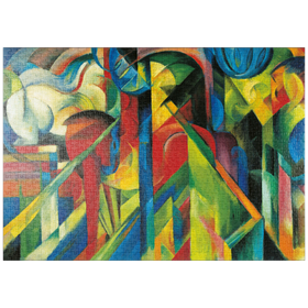 Darstellung des Puzzle Motivs Piatnik: Stallungen, Franz Marc - Puzzleteile: 1000