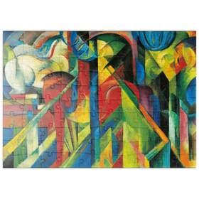 Darstellung des Puzzle Motivs Piatnik: Stallungen, Franz Marc - Puzzleteile: 100