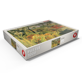 Darstellung des Puzzle Motivs Piatnik: Tiger in einem tropischen Sturm, Henri Rousseau - Puzzleteile: 1000