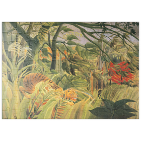 Darstellung des Puzzle Motivs Piatnik: Tiger in einem tropischen Sturm, Henri Rousseau - Puzzleteile: 100