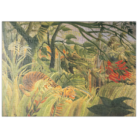 Darstellung des Puzzle Motivs Piatnik: Tiger in einem tropischen Sturm, Henri Rousseau - Puzzleteile: 200