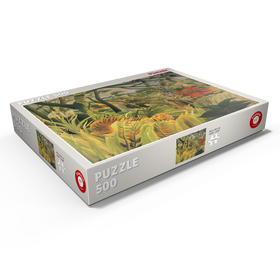 Darstellung des Puzzle Motivs Piatnik: Tiger in einem tropischen Sturm, Henri Rousseau - Puzzleteile: 500