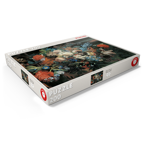 Darstellung des Puzzle Motivs Piatnik: Blumenstrauß vor Parklandschaft, Jan van Huysum - Puzzleteile: 200