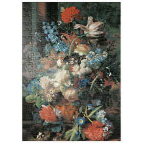 Darstellung des Puzzle Motivs Piatnik: Blumenstrauß vor Parklandschaft, Jan van Huysum - Puzzleteile: 200