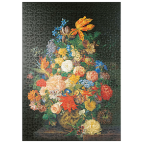 Darstellung des Puzzle Motivs Piatnik: Ein Blumenstrauß in einer Vase, Franz Xaver Petter - Puzzleteile: 500