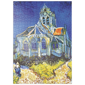 Darstellung des Puzzle Motivs Piatnik: Die Kirche von Auvers, Vincent van Gogh - Puzzleteile: 500