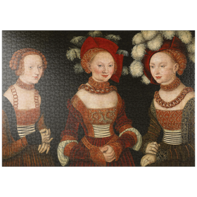 Darstellung des Puzzle-Motivs Piatnik: Die Prinzessinnen Sibylla, Emilia und Sidonia - Lucas Cranach d.Ä. – Puzzleteile: 1000