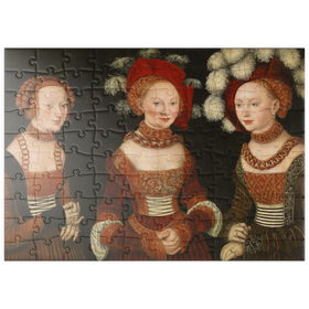 Darstellung des Puzzle Motivs Piatnik: Die Prinzessinnen Sibylla, Emilia und Sidonia - Lucas Cranach d.Ä. - Puzzleteile: 100
