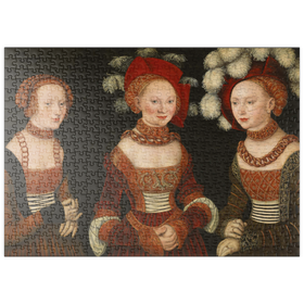 Darstellung des Puzzle Motivs Piatnik: Die Prinzessinnen Sibylla, Emilia und Sidonia - Lucas Cranach d.Ä. - Puzzleteile: 500