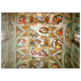 Darstellung des Puzzle Motivs Piatnik: Deckengemälde der Sixtinischen Kapelle, Michelangelo Buonarroti - Puzzleteile: 100
