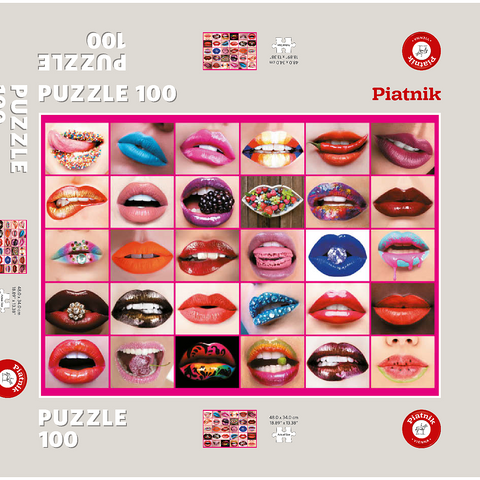 Piatnik: Beauty Lips / Lippenbekenntnisse 100 Puzzle Schachtel 3D Modell