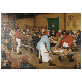 Darstellung des Puzzle Motivs Piatnik: Die Bauernhochzeit, Pieter Bruegel d.Ä. - Puzzleteile: 1000