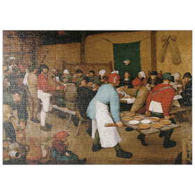 Darstellung des Puzzle Motivs Piatnik: Die Bauernhochzeit, Pieter Bruegel d.Ä. - Puzzleteile: 500