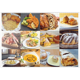Darstellung des Puzzle Motivs Piatnik: Austrian Food Classics / Schmankerln - Puzzleteile: 1000