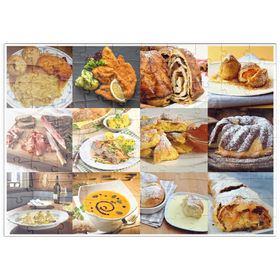 Darstellung des Puzzle Motivs Piatnik: Austrian Food Classics / Schmankerln - Puzzleteile: 100