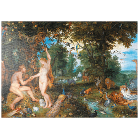 Darstellung des Puzzle-Motivs Piatnik: Der Garten Eden mit dem Sündenfall, Jan Brueghel d.Ä. und Peter Paul Rubens – Puzzleteile: 1000