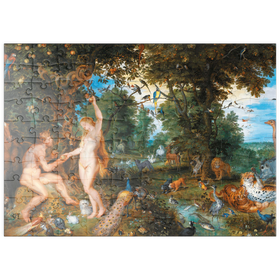 Darstellung des Puzzle Motivs Piatnik: Der Garten Eden mit dem Sündenfall, Jan Brueghel d.Ä. und Peter Paul Rubens - Puzzleteile: 100