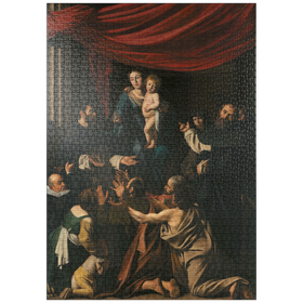 Darstellung des Puzzle Motivs Piatnik: Rosenkranzmadonna, Michelangelo Merisi da Caravaggio - Puzzleteile: 1000