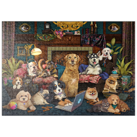 Darstellung des Puzzle Motivs Wuffen von zu Hause aus - Brigid Ashwood - Puzzleteile: 500