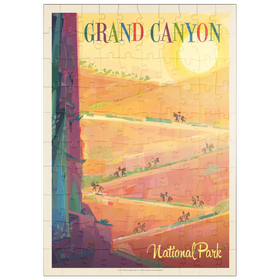 Darstellung des Puzzle Motivs Grand Canyon National Park: Maultierzug (Mod Design) - Puzzleteile: 100